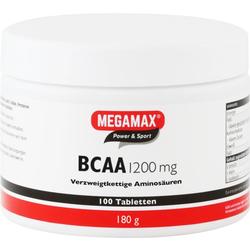Eine Dose mit BCAA-Tabletten von der Marke MEGAMAX.