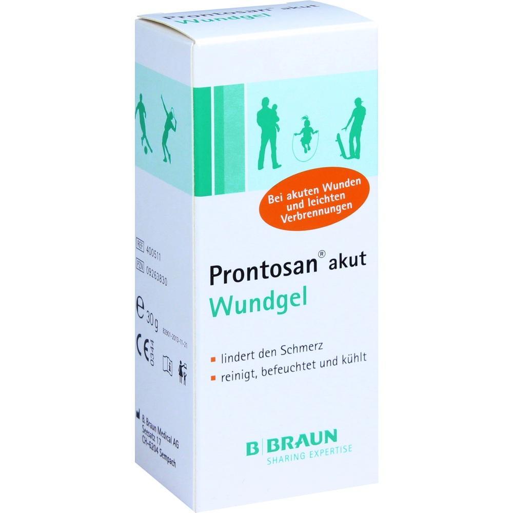 Verpackung eines Wundgels mit grüner und weißer Aufschrift.