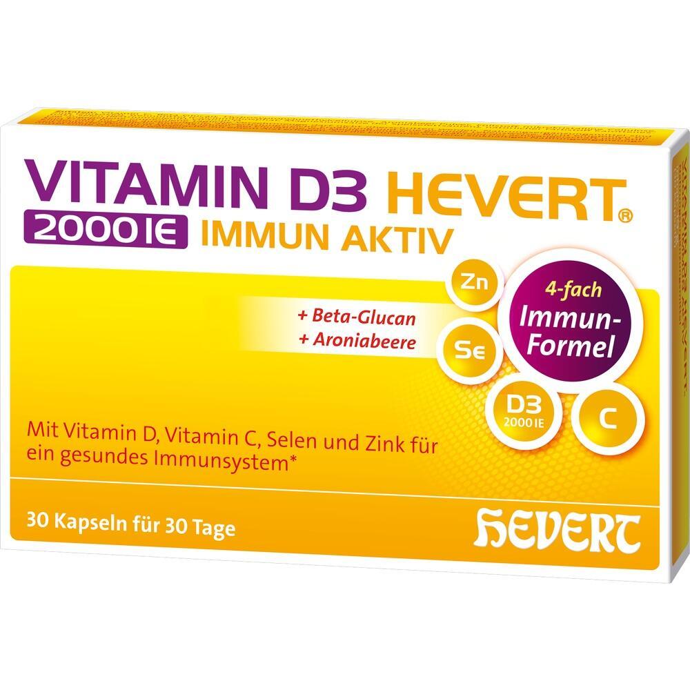 Packung von Vitamin D3-Kapseln zur Unterstützung des Immunsystems.