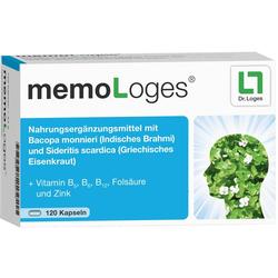 Die Packung zeigt ein Nahrungsergänzungsmittel für mentale Gesundheit mit Kräutern und Vitaminen.
