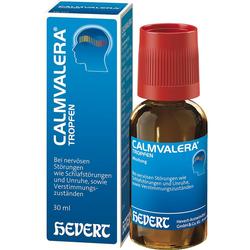 Braune Glasflasche mit rotem Deckel und blau-weißer Verpackung.